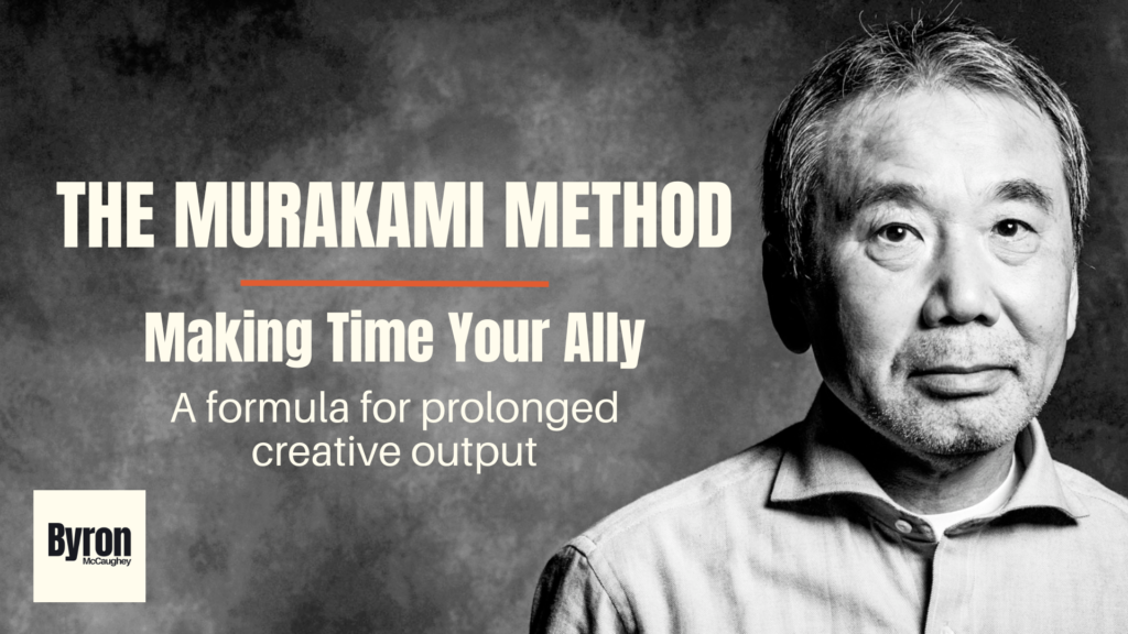 Newsletter cover image featuring Murakami